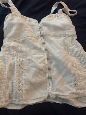 Zara White Smocked Top